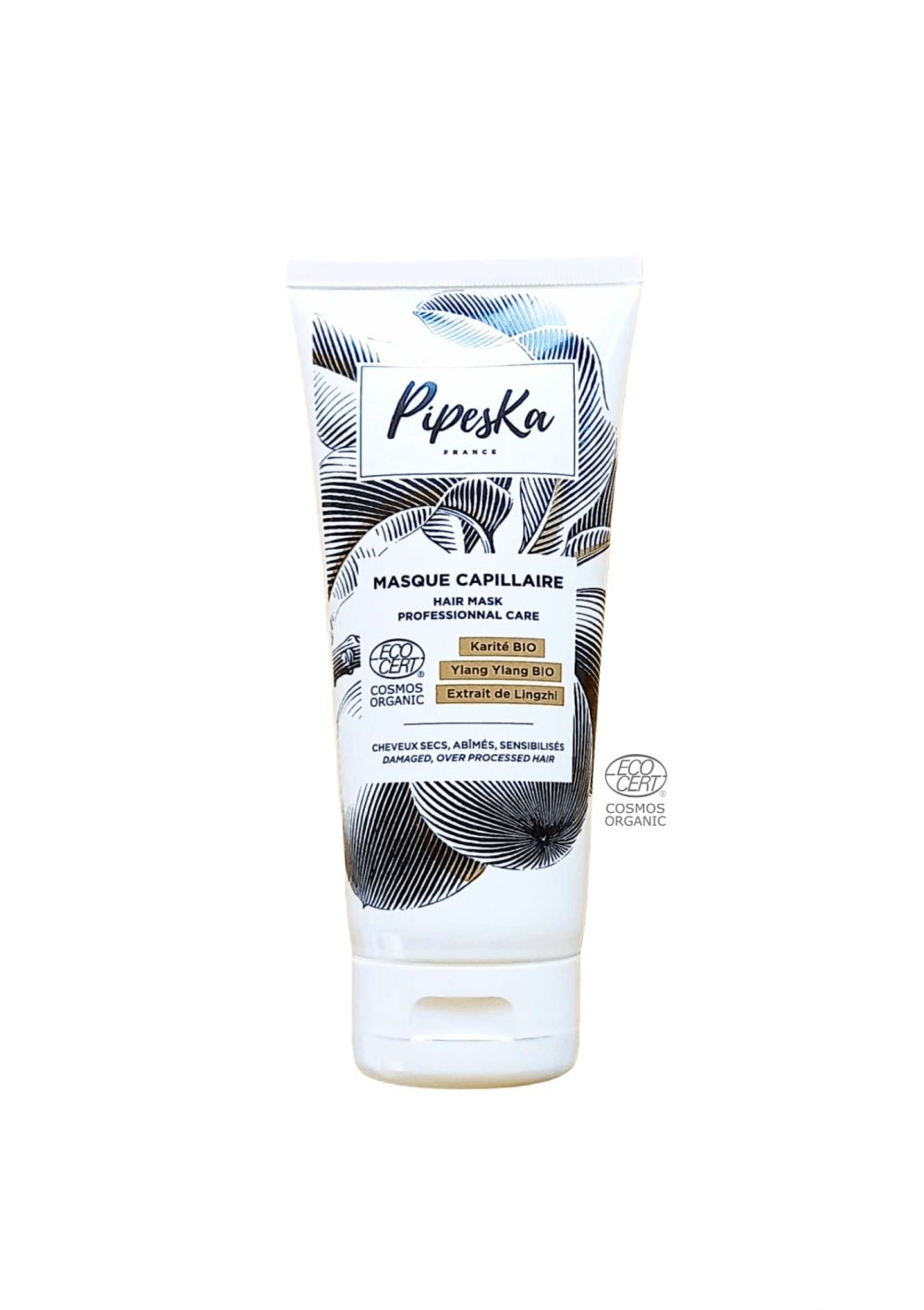 Masque Réparateur COSMOS Organic Pipeska au Lingzhi – Cheveux Bouclés, Frisés & Crépus | 200 ml